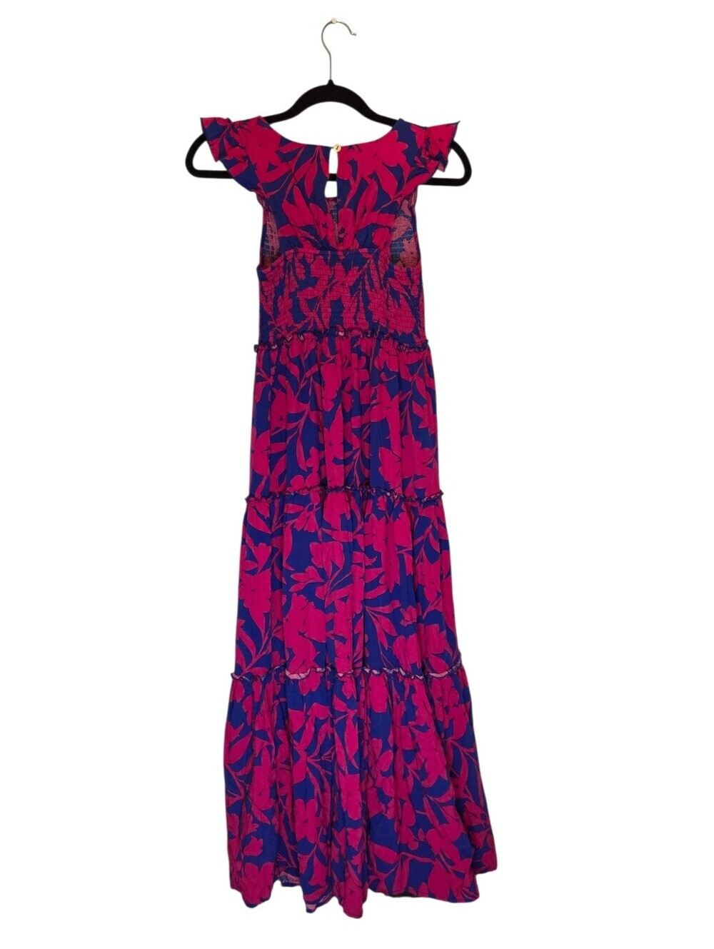 Abel The Label Pink And Blue Tiered Maxi Dress Size XS - Picture 3 of 6
